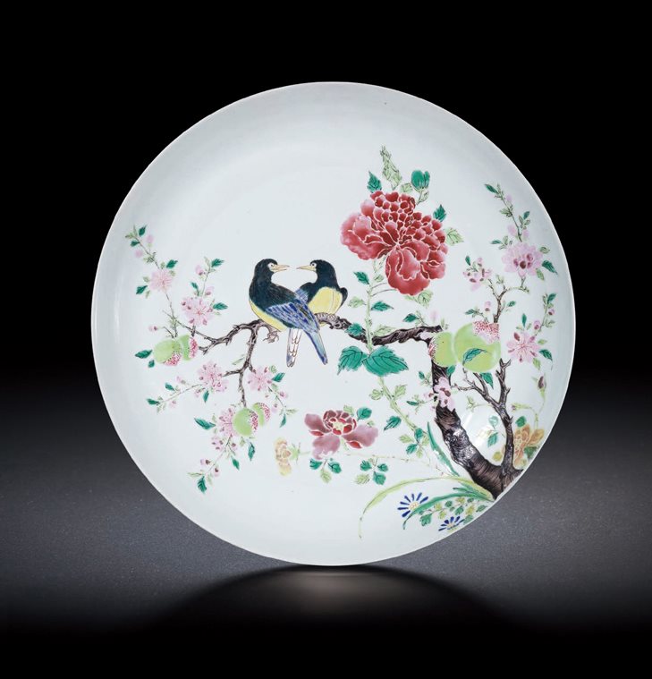 粉彩花鸟纹盘