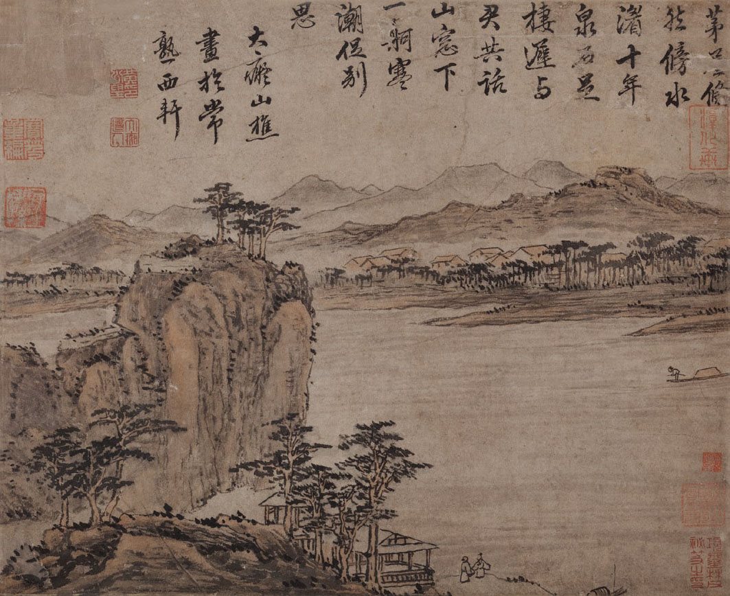 湖岸话别图