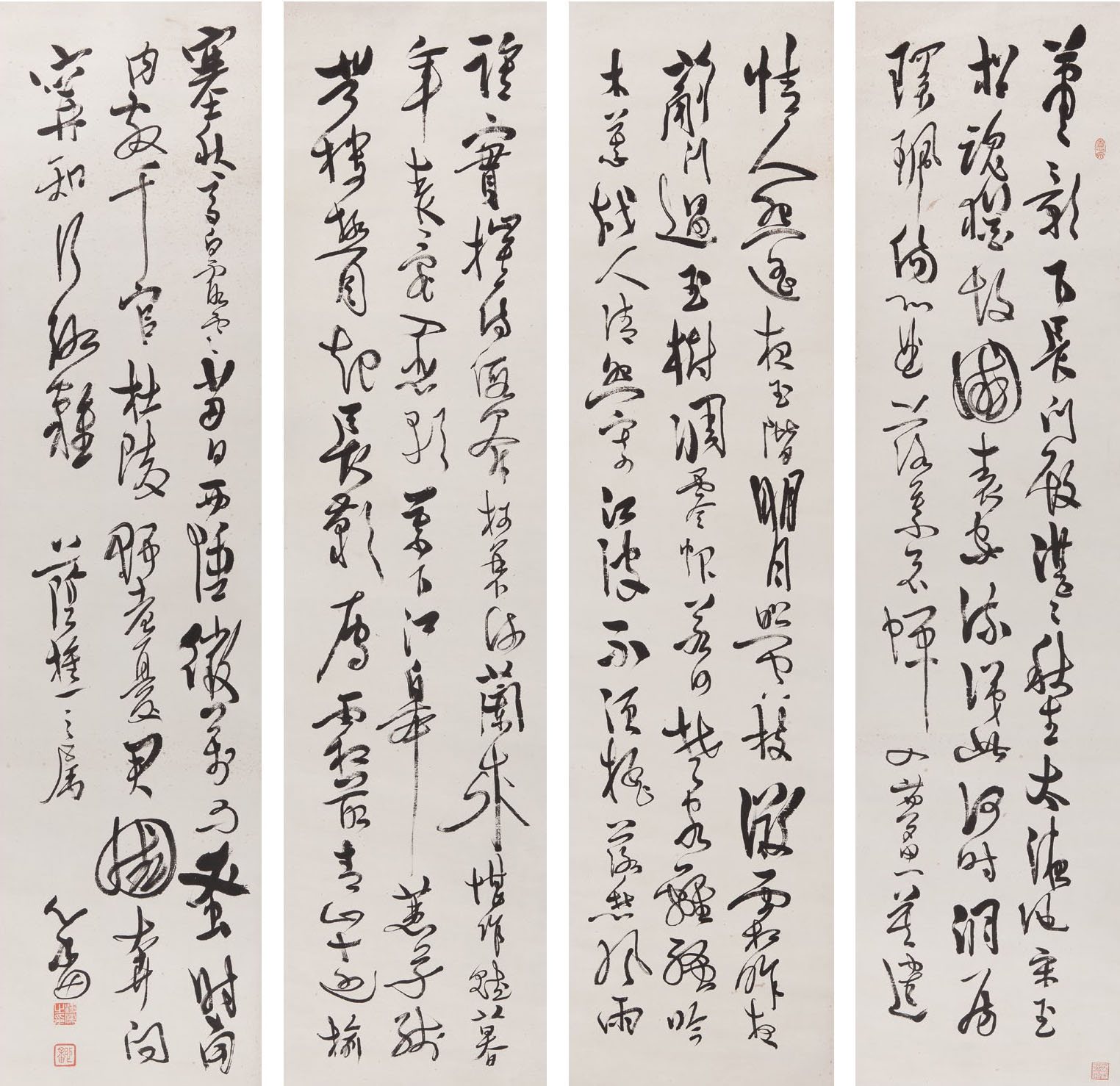 草书四屏