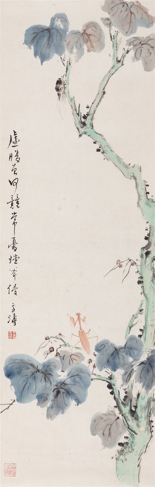 梧桐草虫图