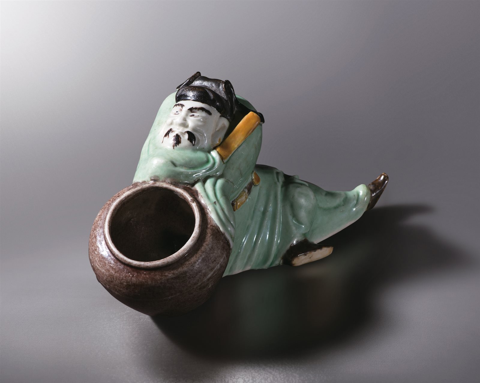 素三彩太白醉酒水盂