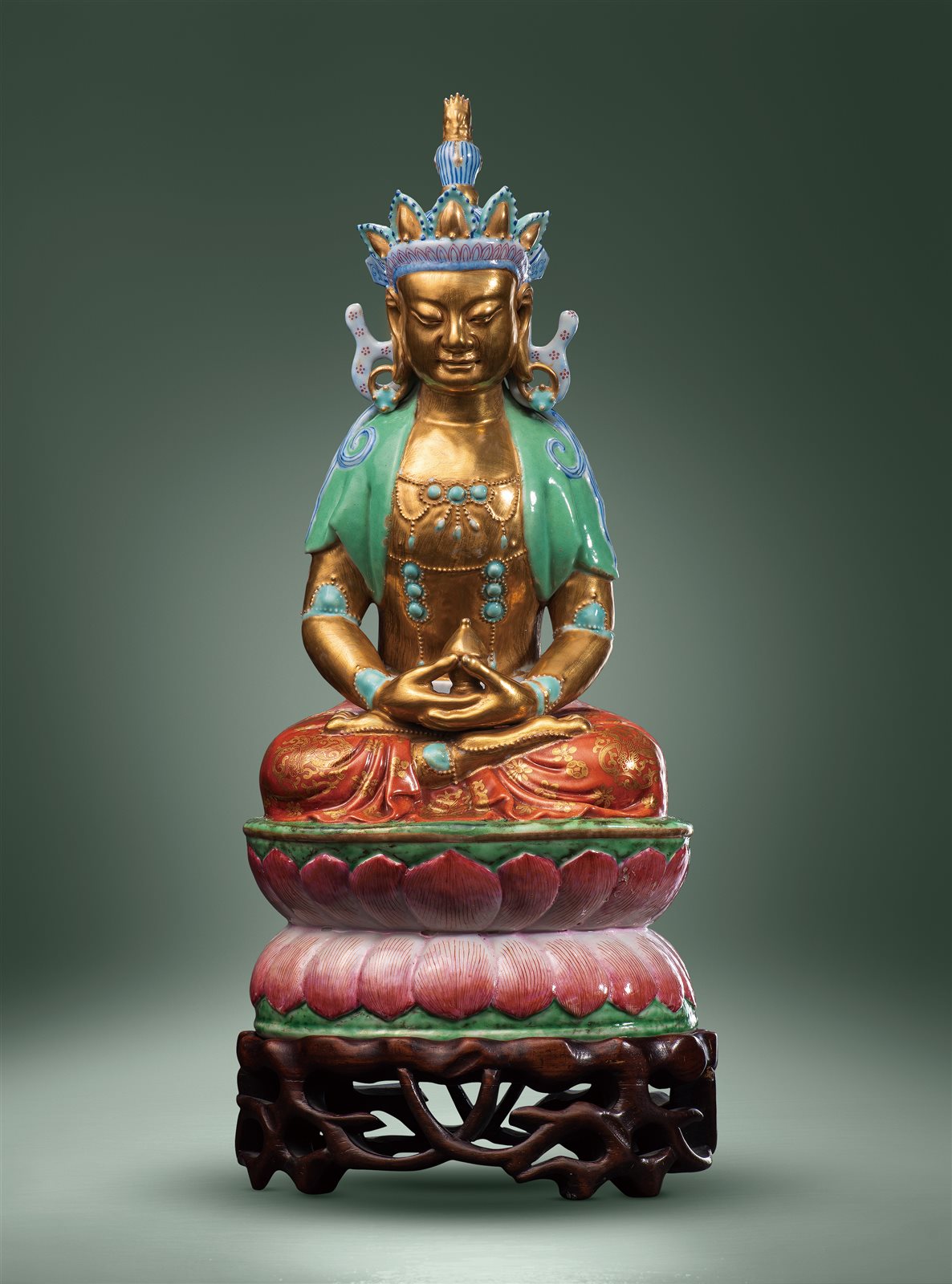粉彩描金无量寿佛