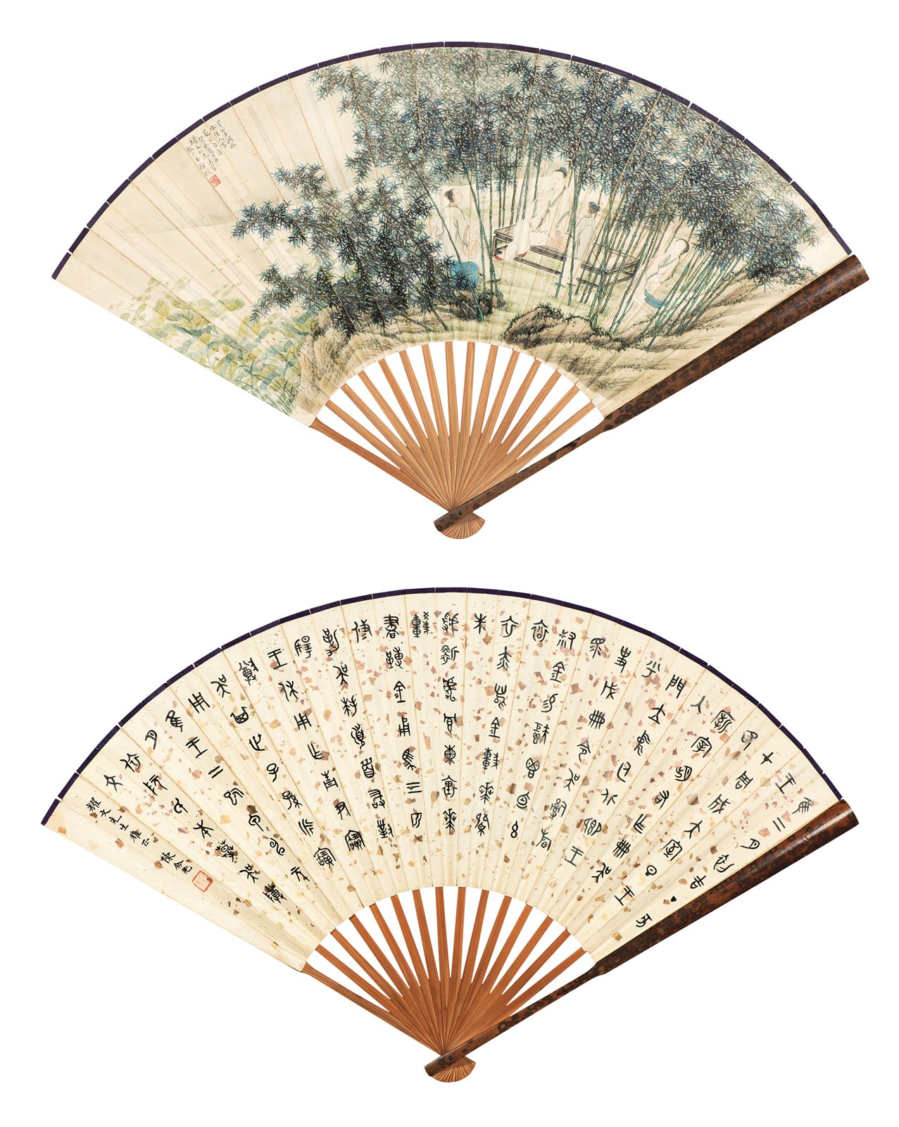 竹林品茗
金文书法
