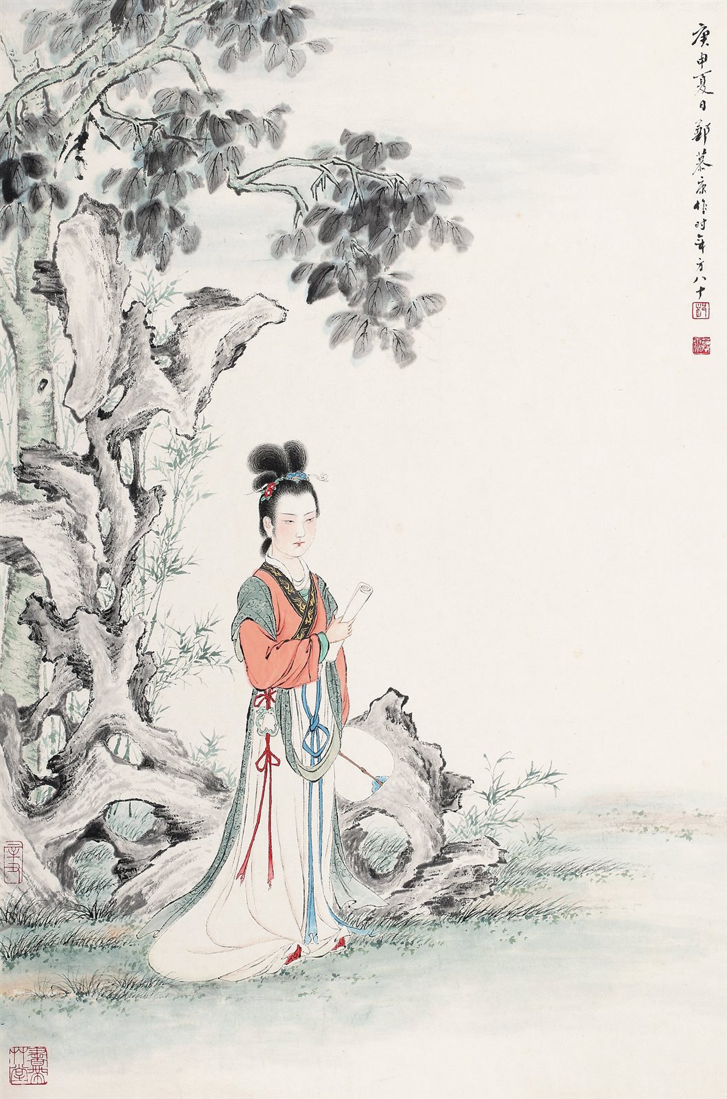 桐荫仕女