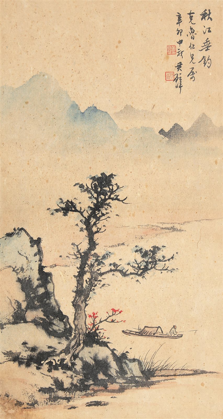 秋江垂钓