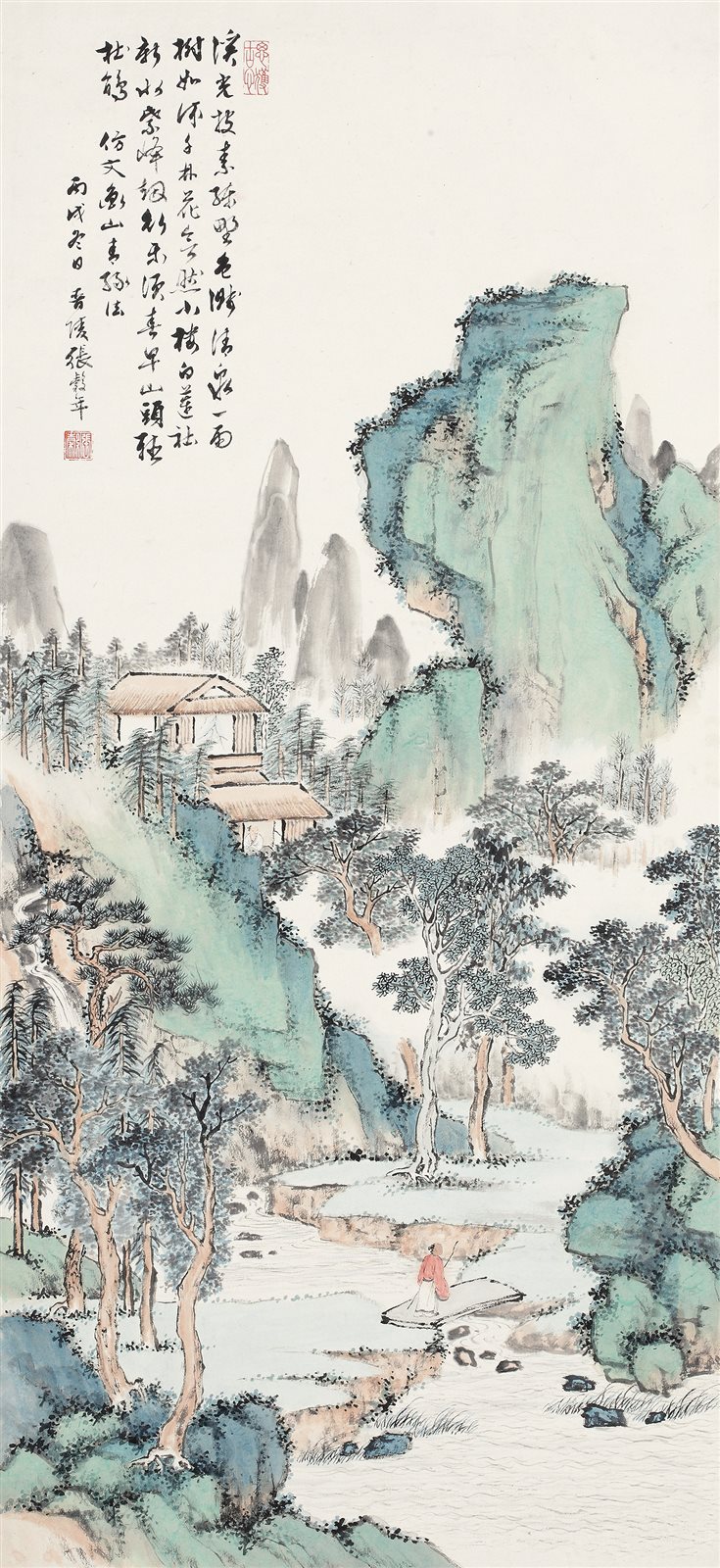 溪岸访友图