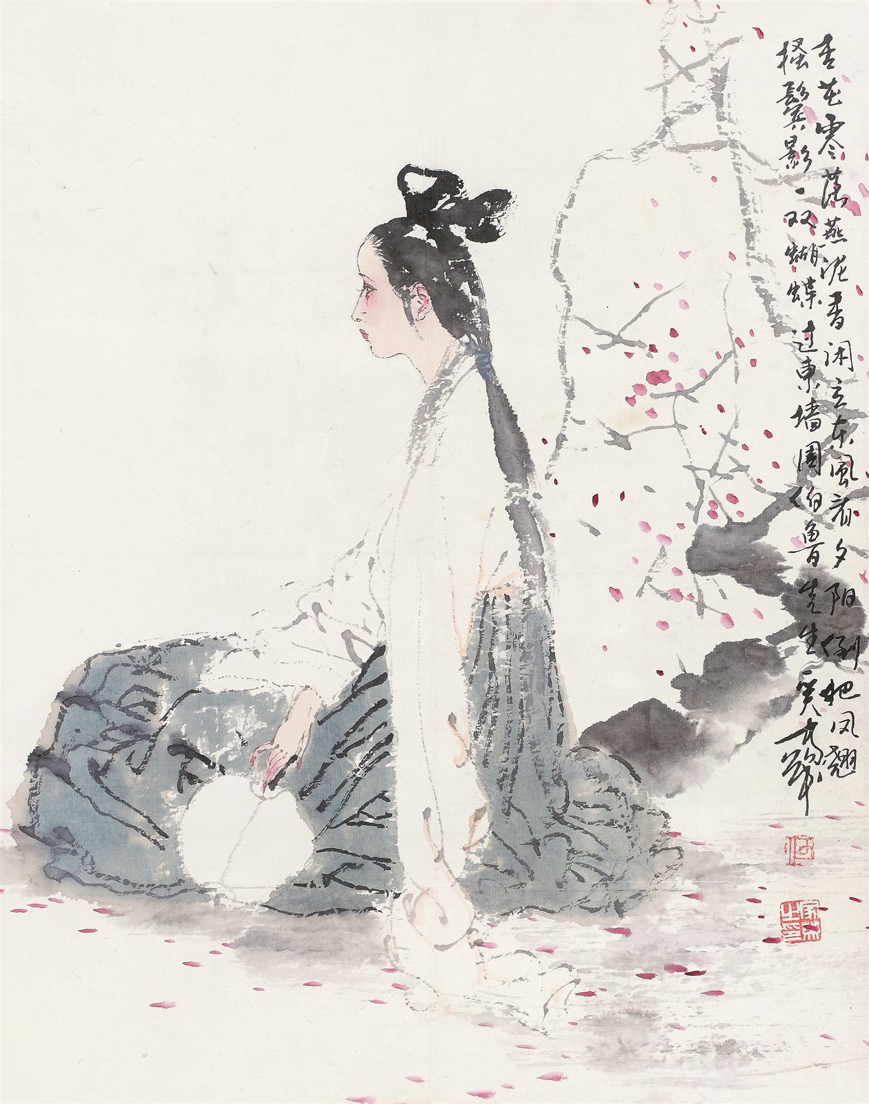 杏花仕女图