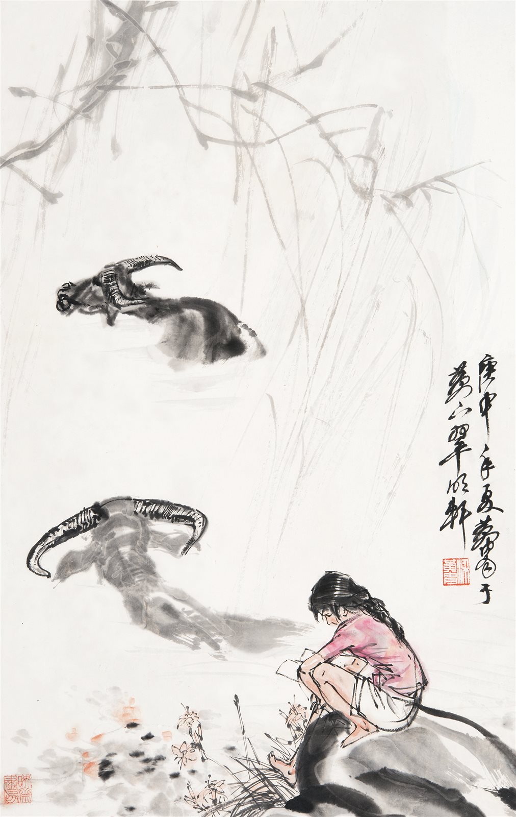 柳荫读书图