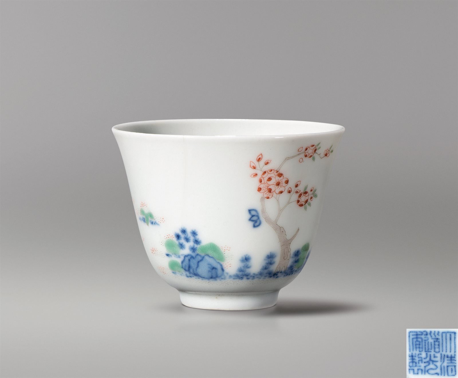 五彩芙蓉花图花神杯