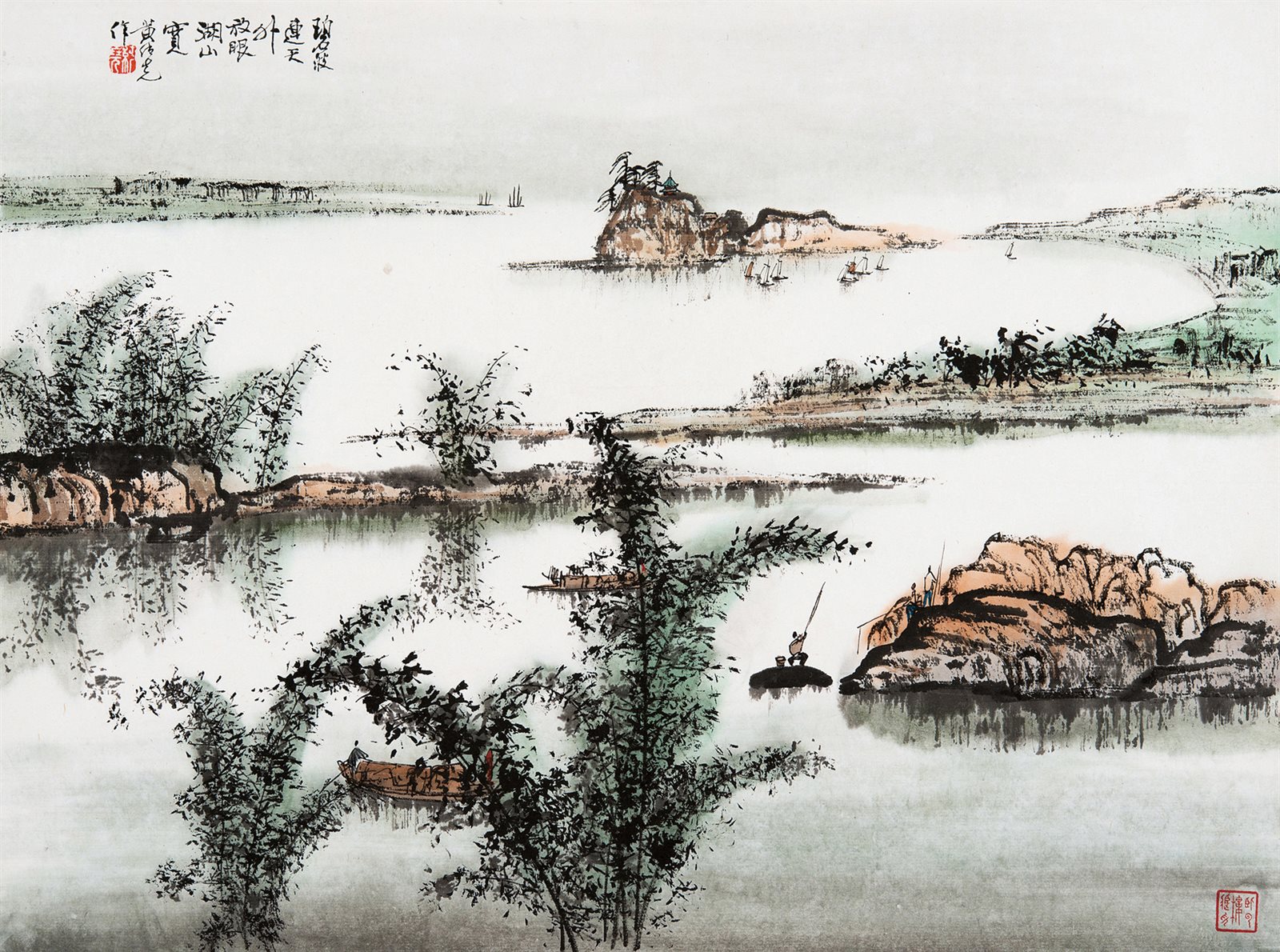 碧波连天外