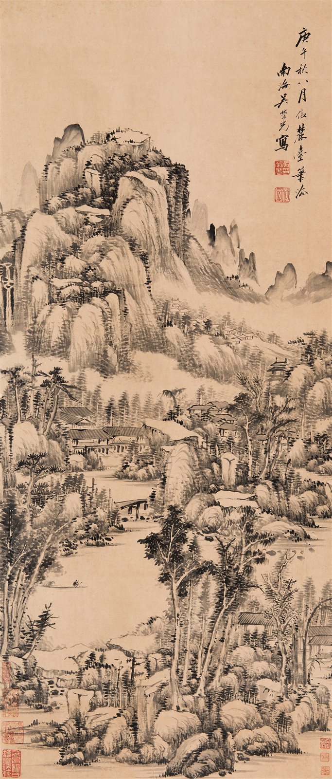 仿王麓台山水