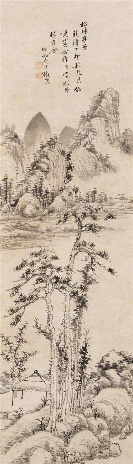 松林亭子图