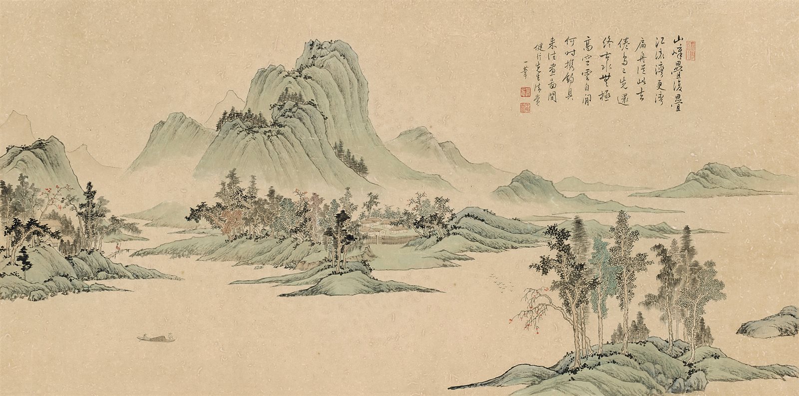 江湾归舟图