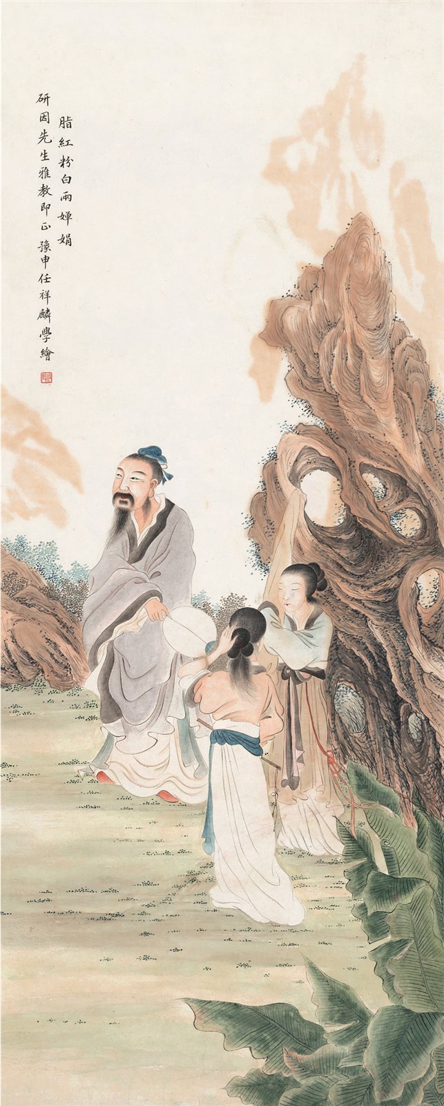 脂红粉白两婵娟