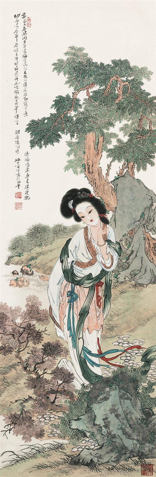芳丛赏春图