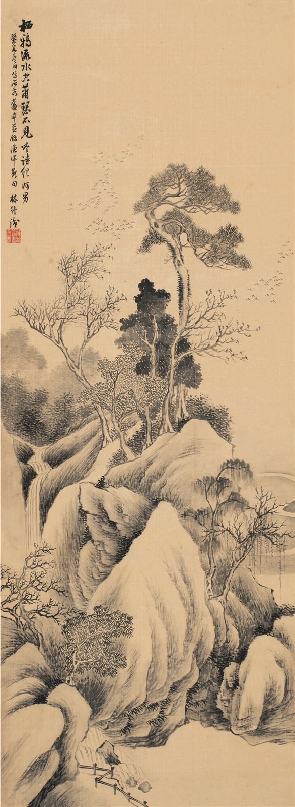栖鸦流水图