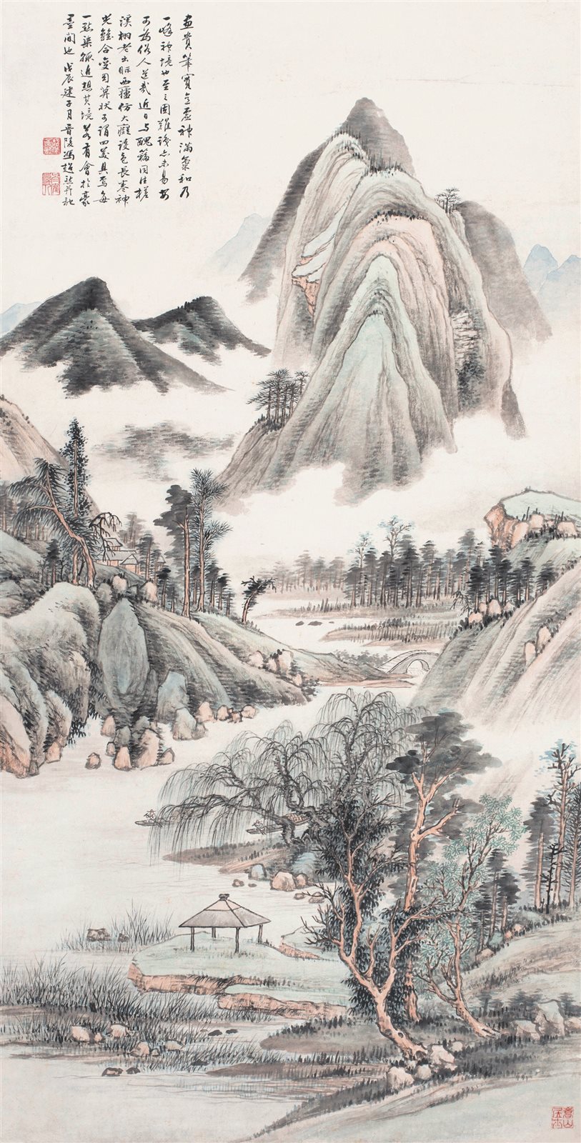 云山柳亭图