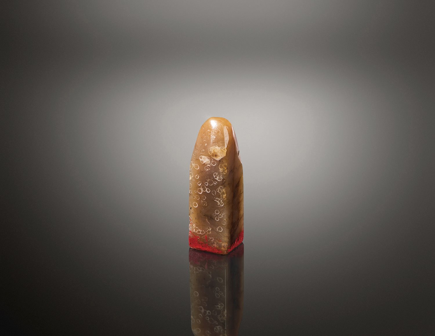 寿山石环冻随形方章