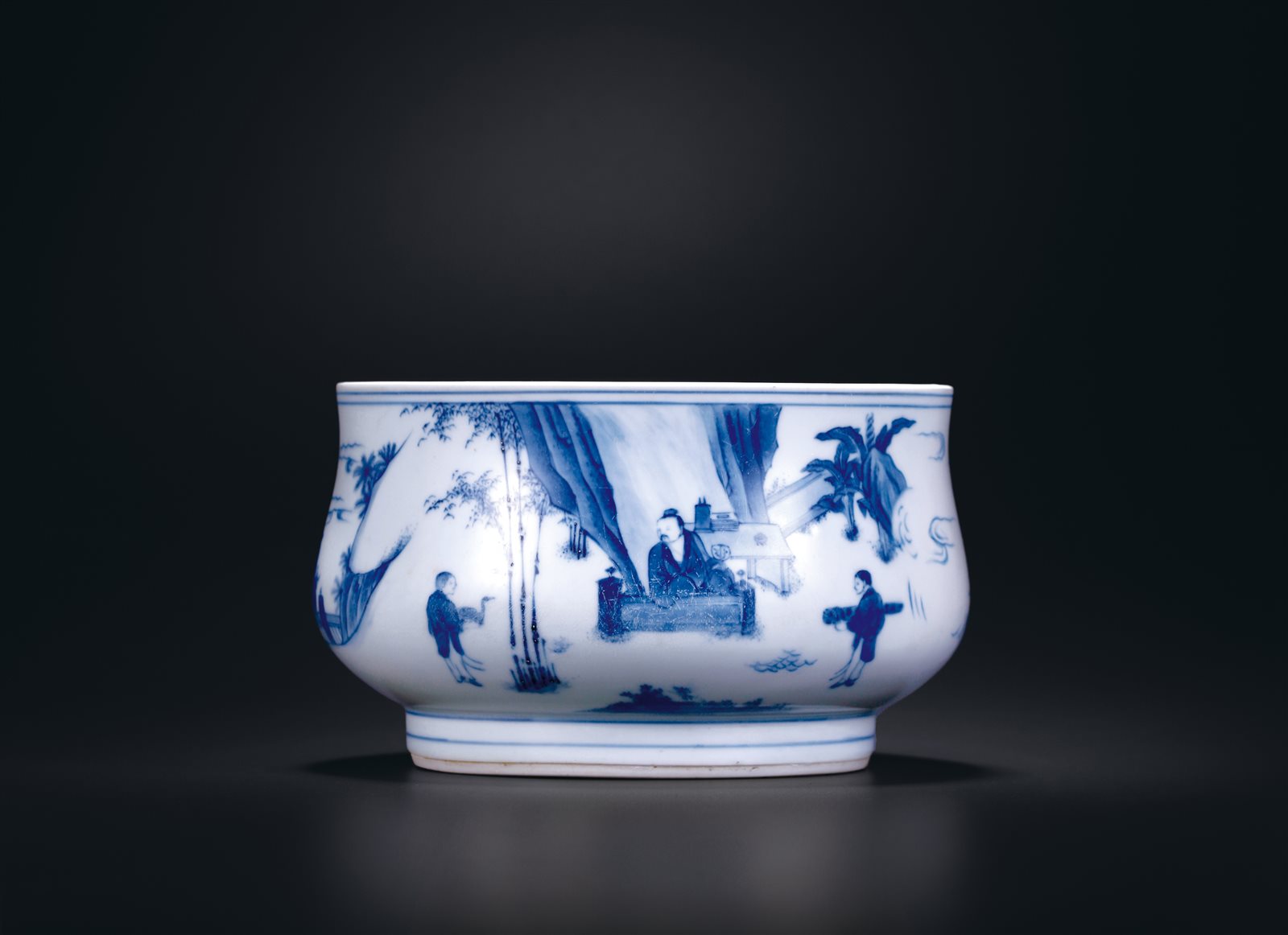 青花羲之爱鹅图炉