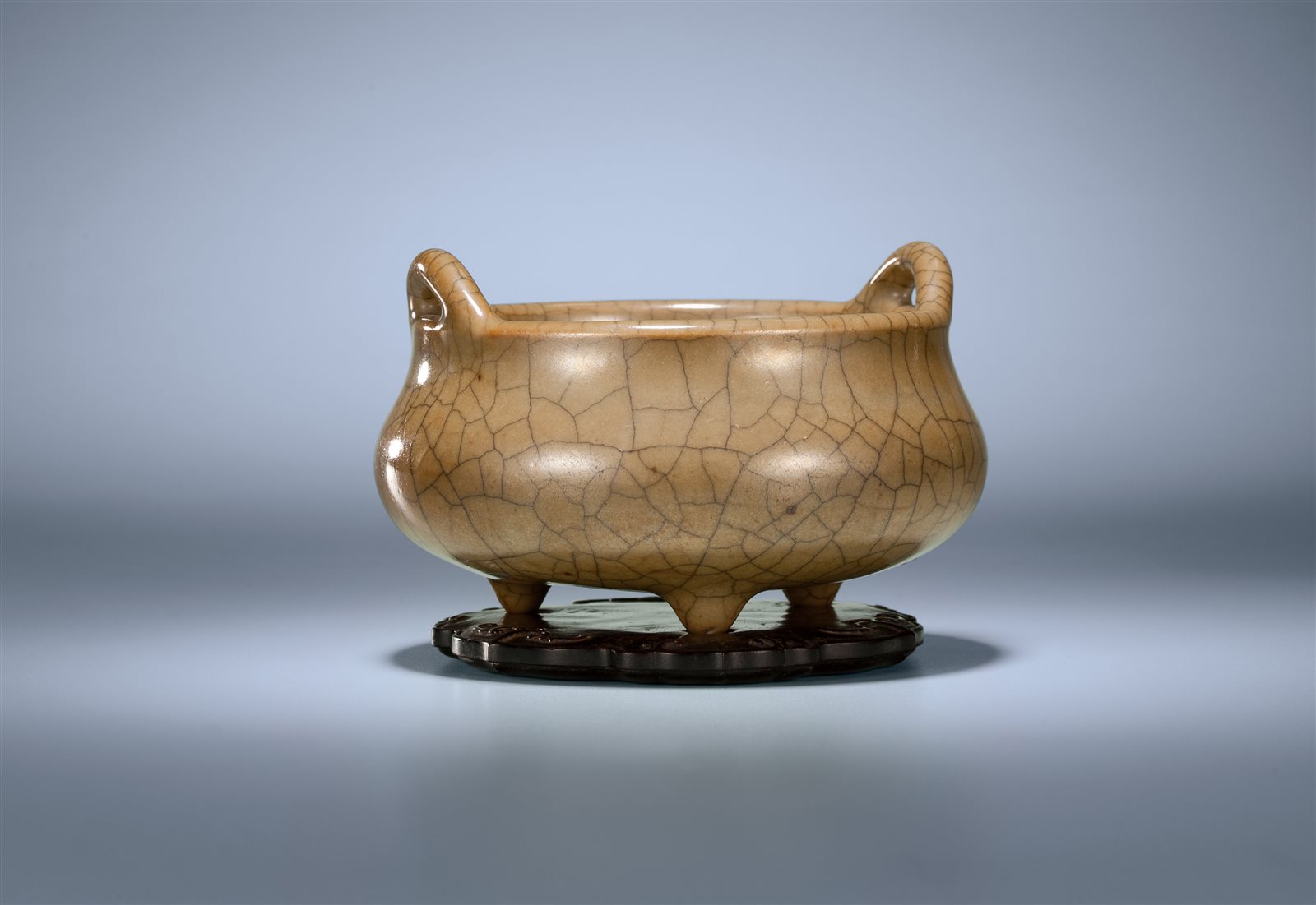 仿哥釉双耳炉(图录号：1160)