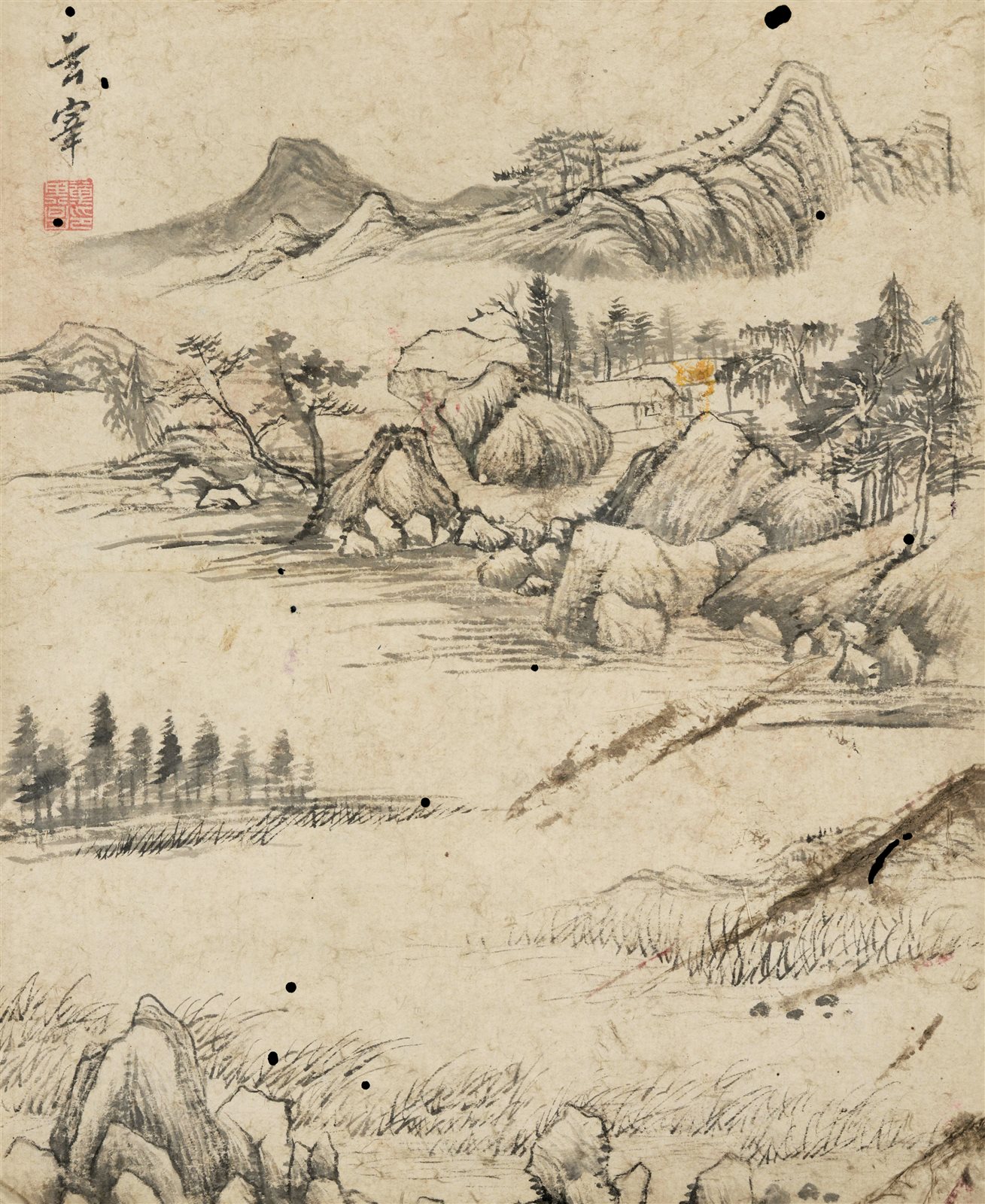 董其昌山水镜片