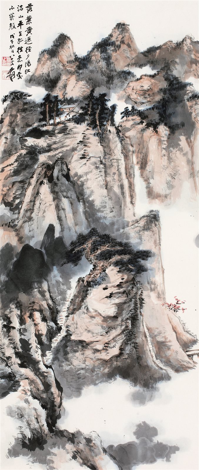夕阳红满山