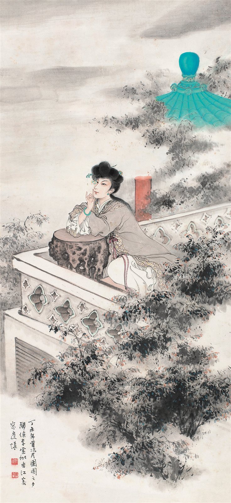闲亭赏月