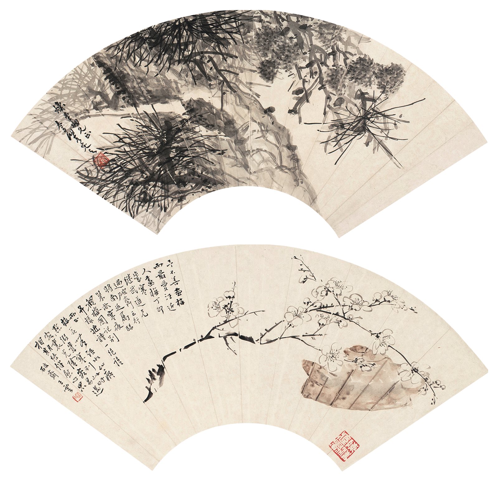 寒夜观梅图
墨松