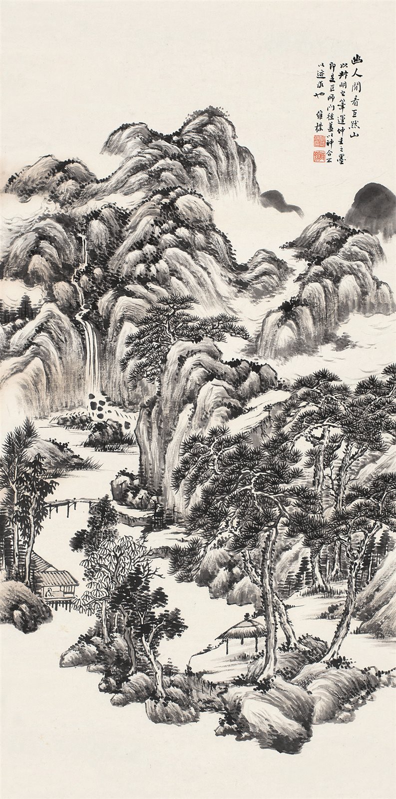 幽人闲看巨然山