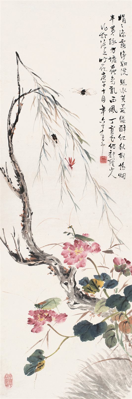方塘虫鸟伴芙蓉