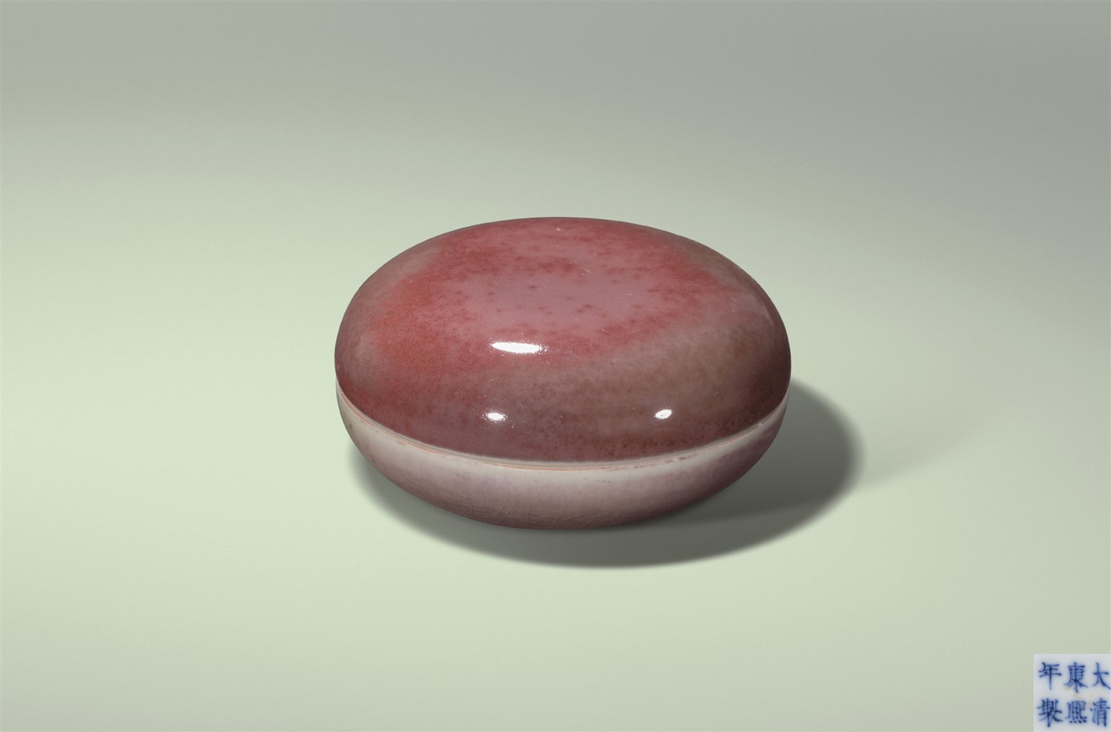 豇豆红釉印泥盒