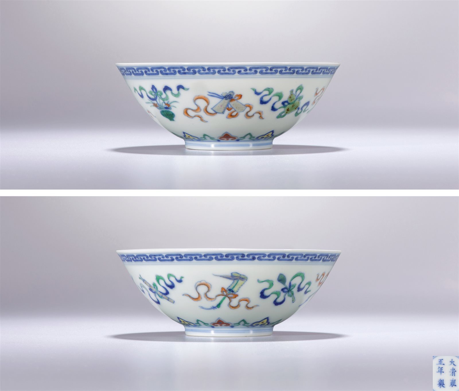 斗彩暗八仙纹碗