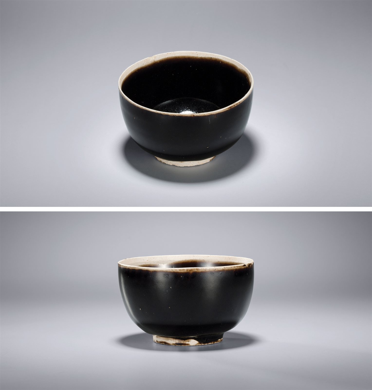 黑定墩式茶盏