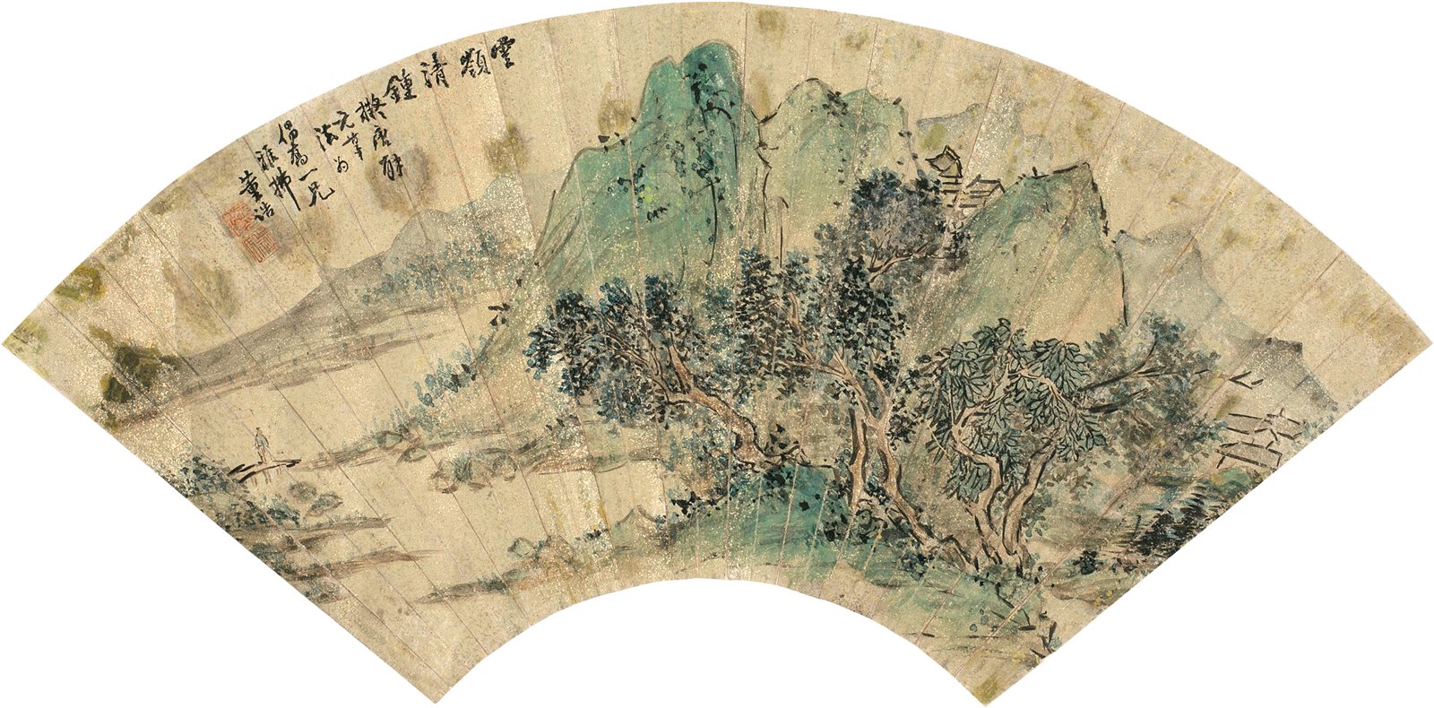 董诰山水扇面