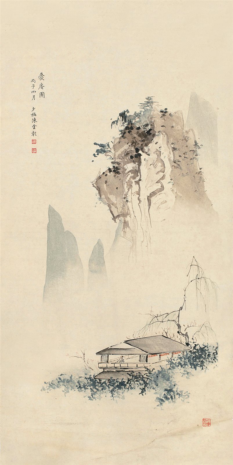 木刻水印陈少梅蘉庵图