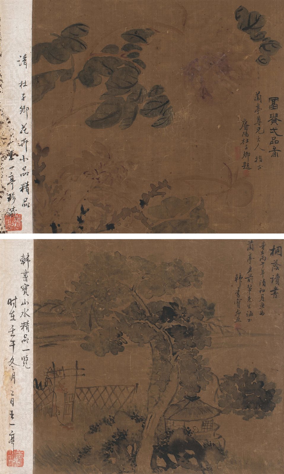 （韩书宝）时在丙午年清和月画为兰亭老前辈先生诲正，韩书宝命画。（杜子卿）兰亭尊兄大人指正，赓阳杜子卿题。