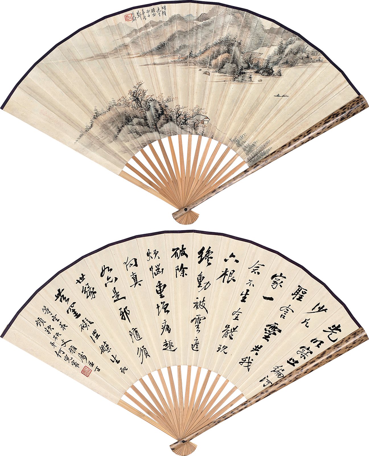 （邓公蔚）颂頖先生雅正。丙子暮春，邓公蔚。（何宽容）颂頖研丈雅属并正，弟何宽荣。