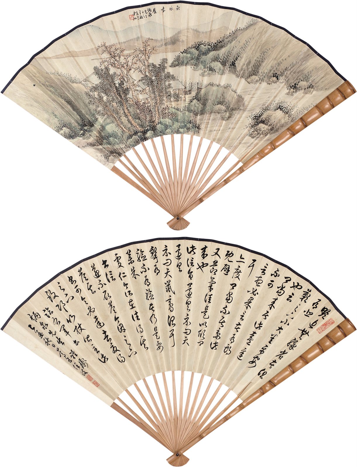 （金敏）炳泉先生正之，金敏客于申江。（任政）炳泉先生雅属。乙酉秋日，兰斋任政。