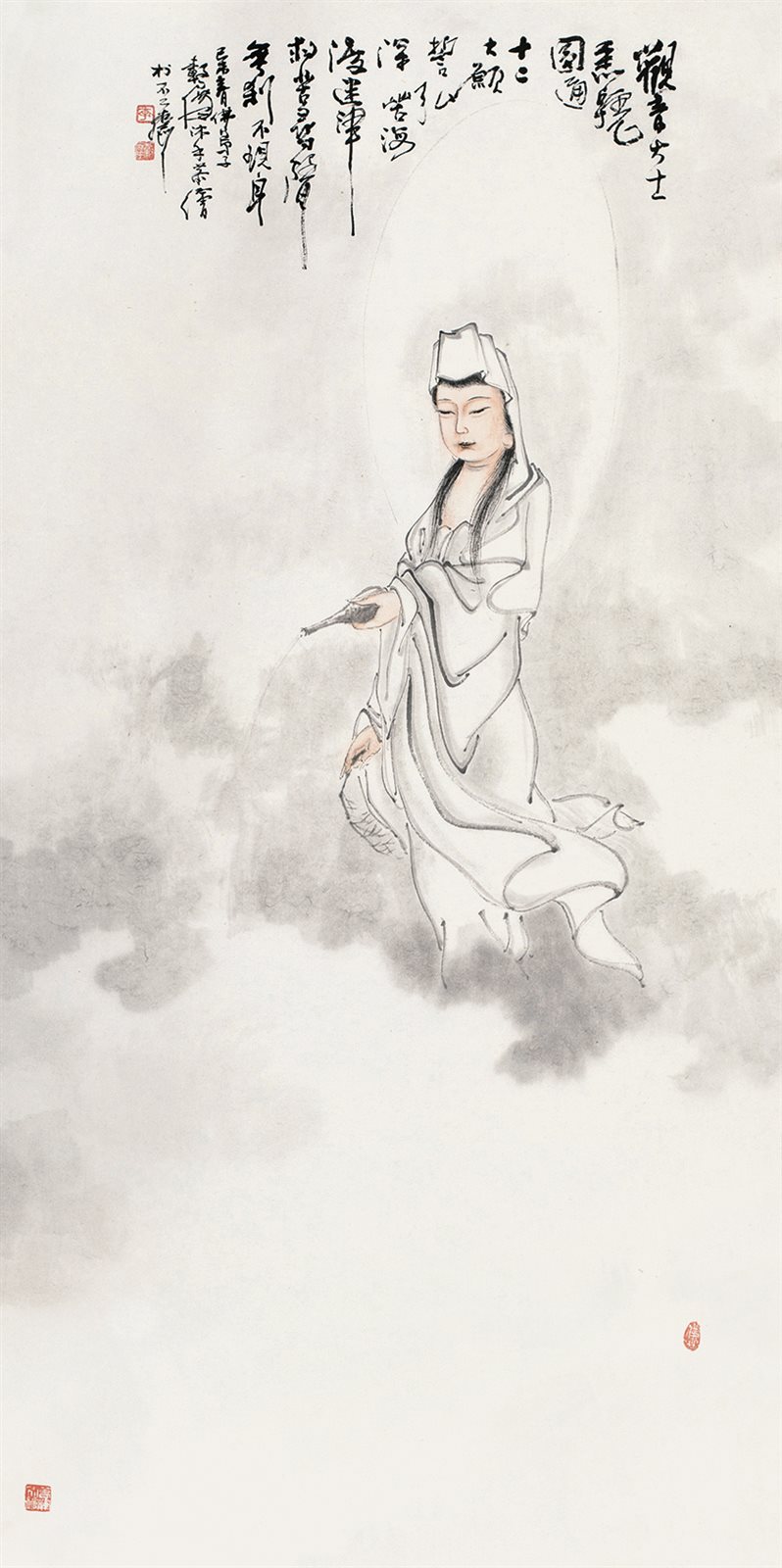 己未春，佛弟子榖摩沐手恭绘于不二斋。