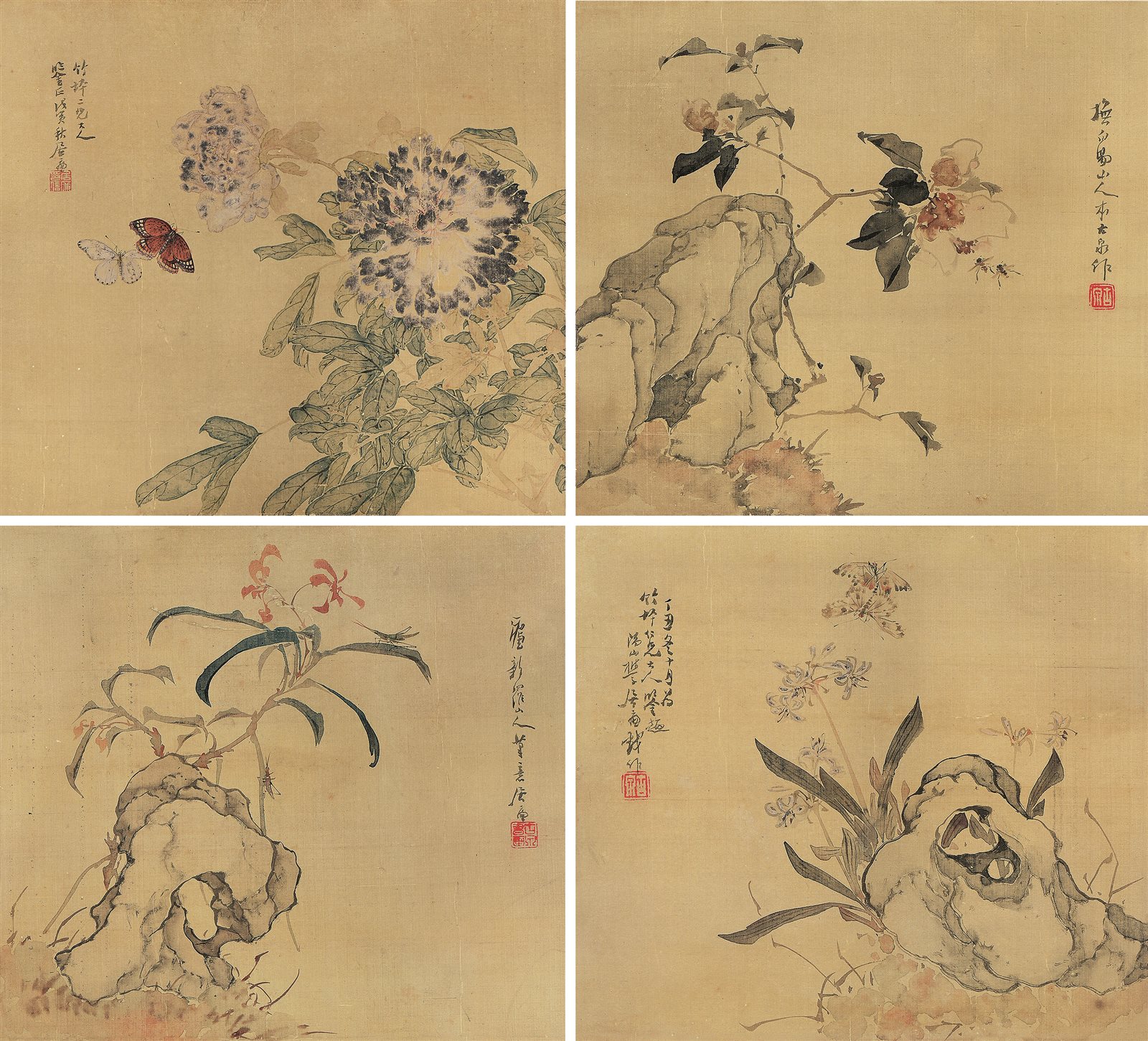 花鸟四帧