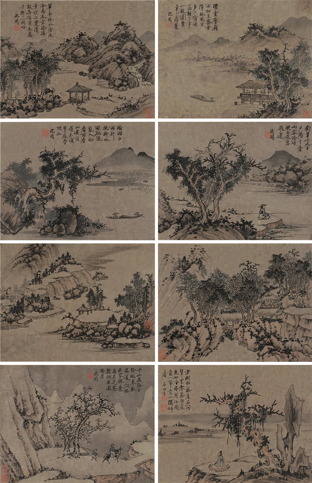 墨笔山水册