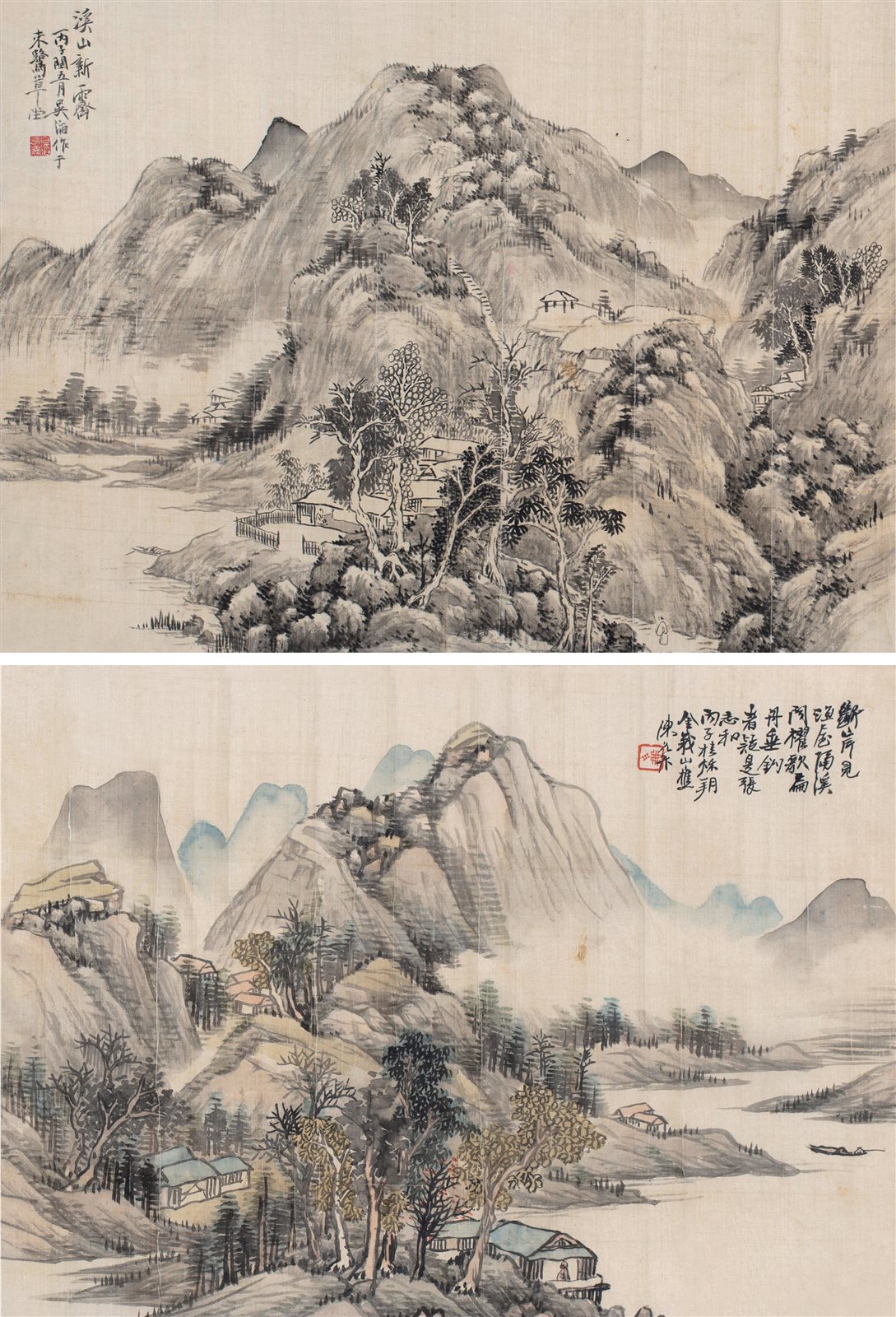 扁舟垂钓溪山新霁