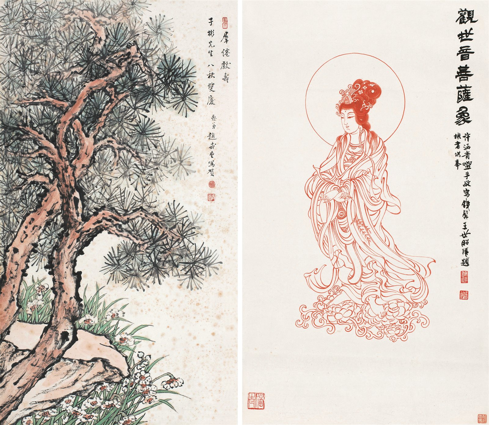 观世音菩萨像群仙献寿