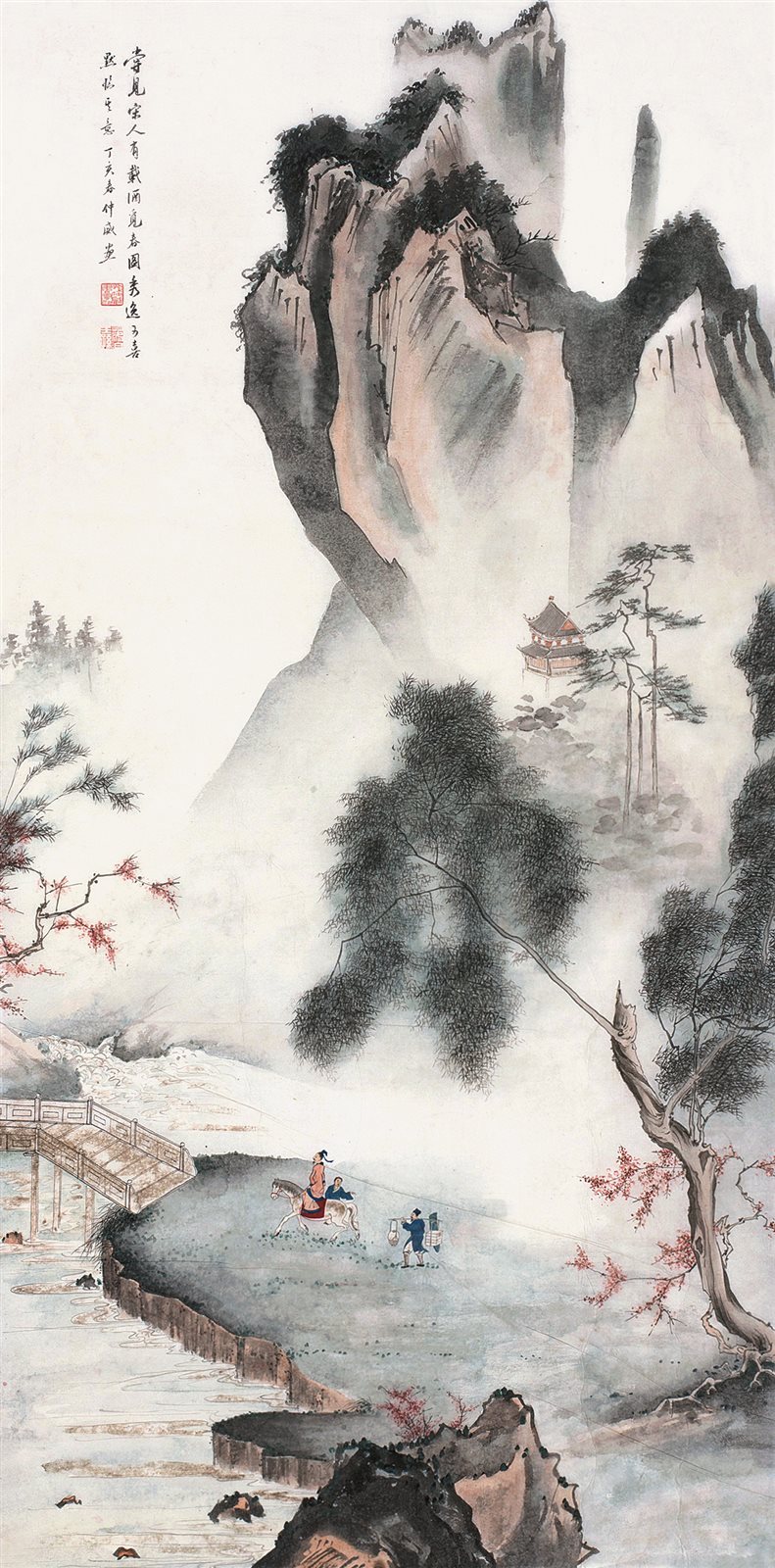 默临《载酒觅春图》