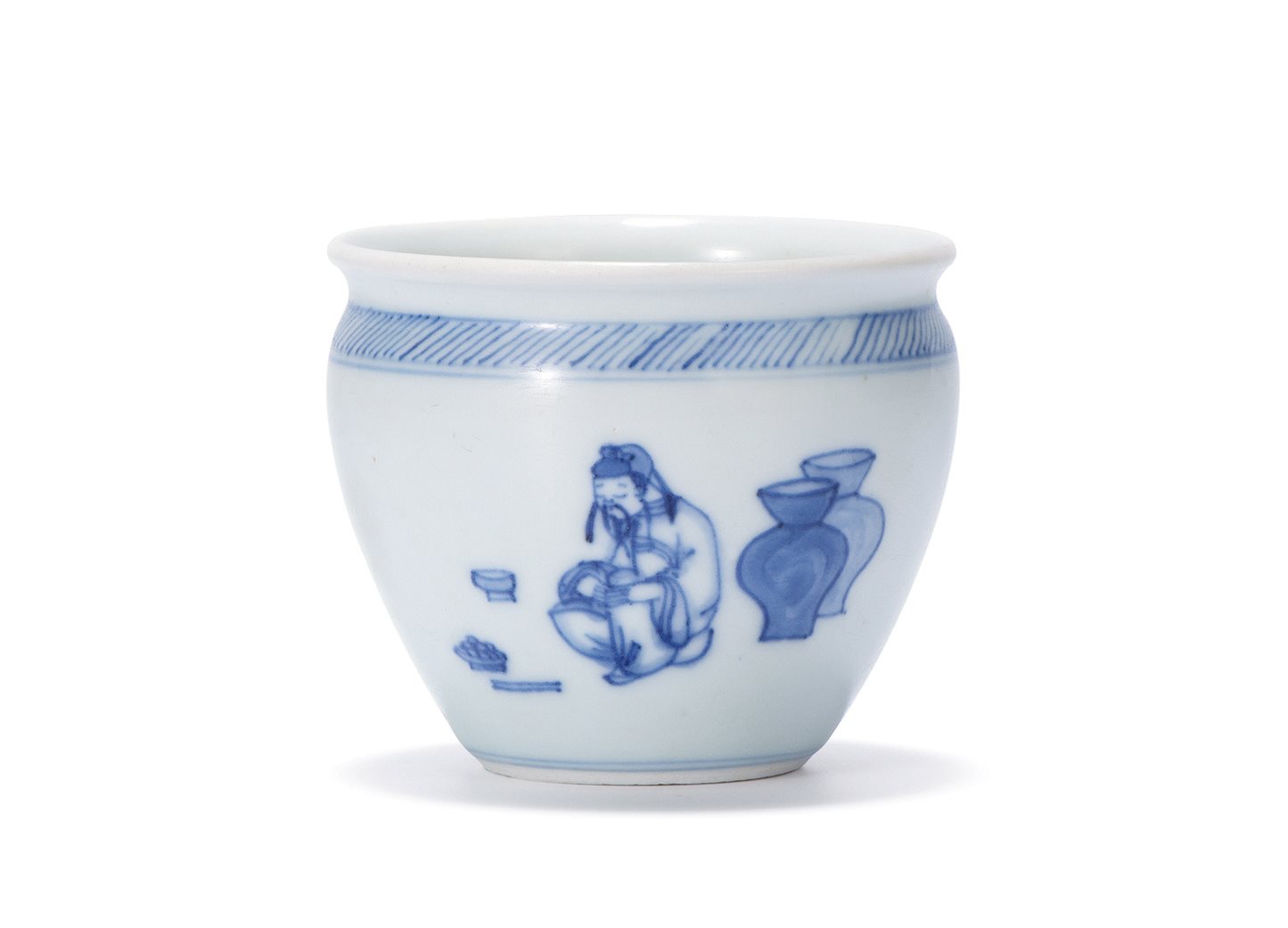 青花太白醉酒图小水缸