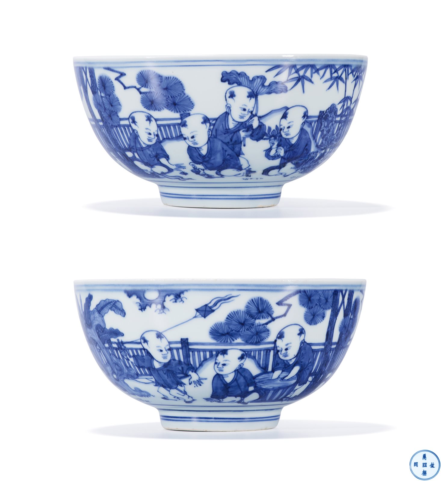 青花婴戏图碗
