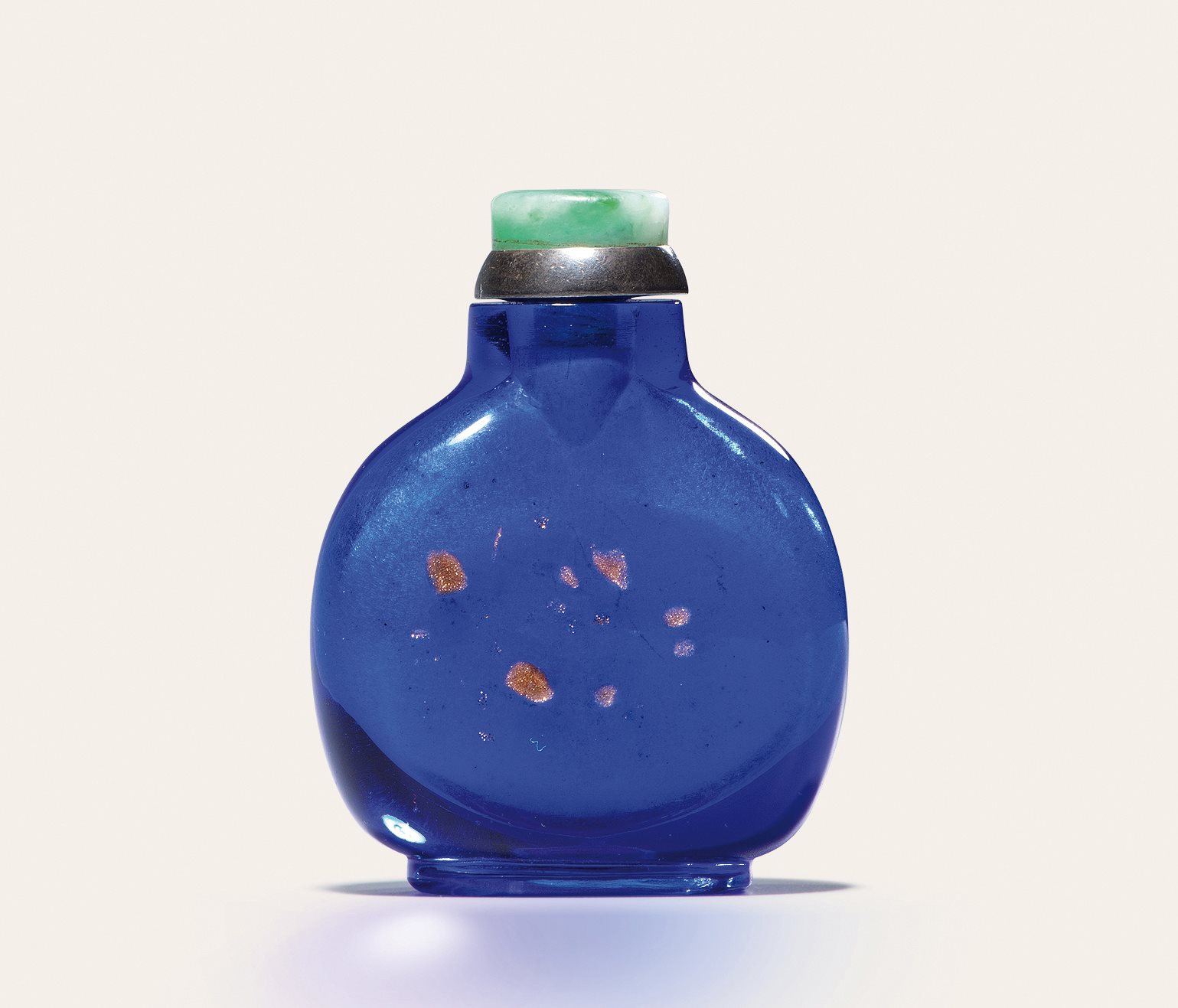 宝石蓝料洒金星鼻烟壶