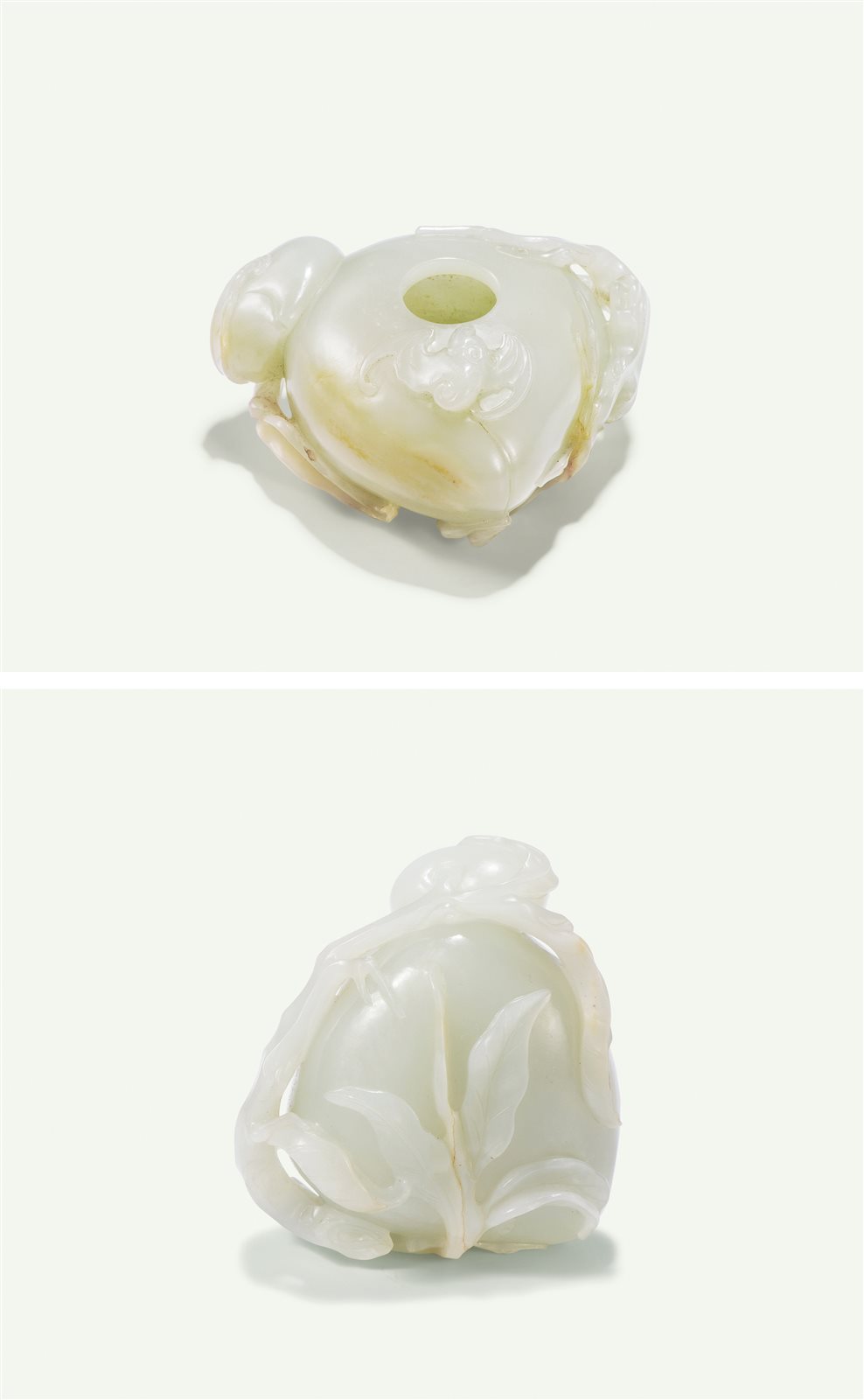 白玉雕桃形水盂