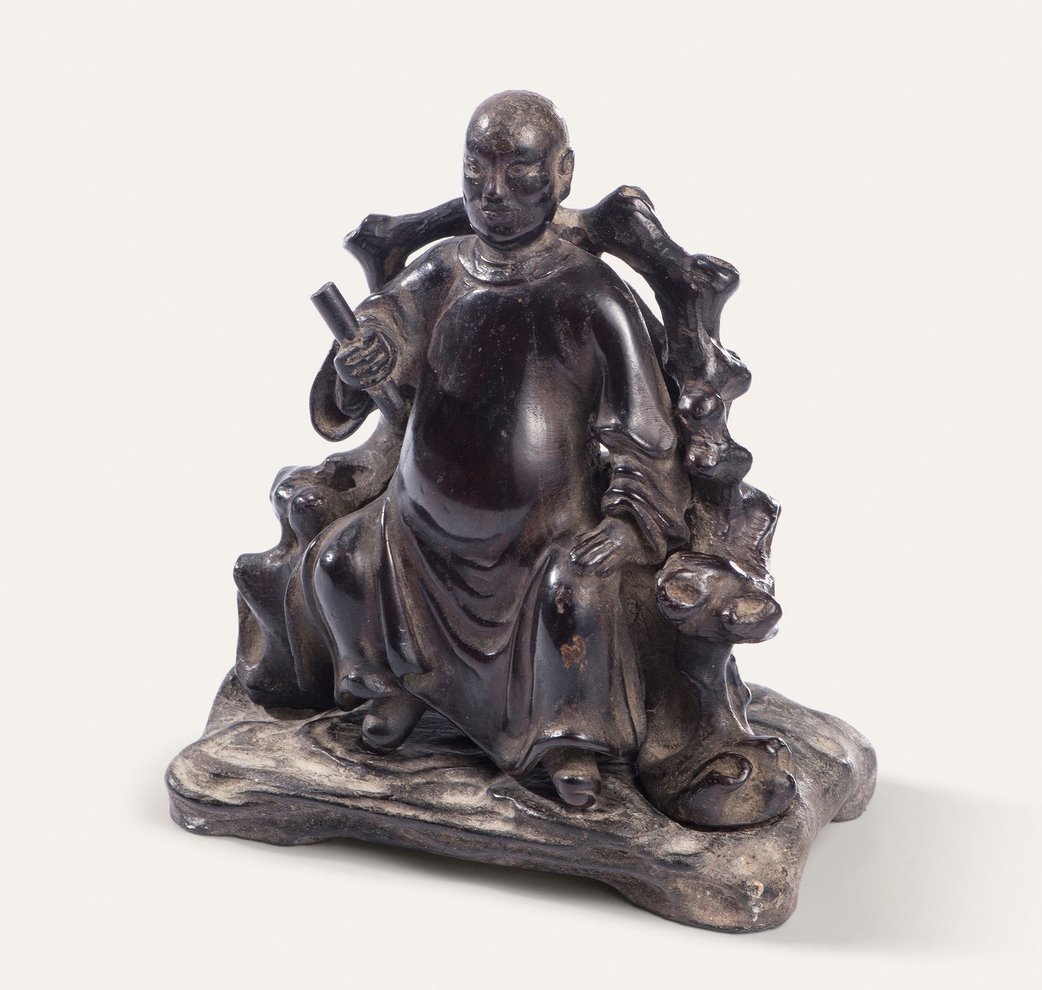 紫檀刻书生小像