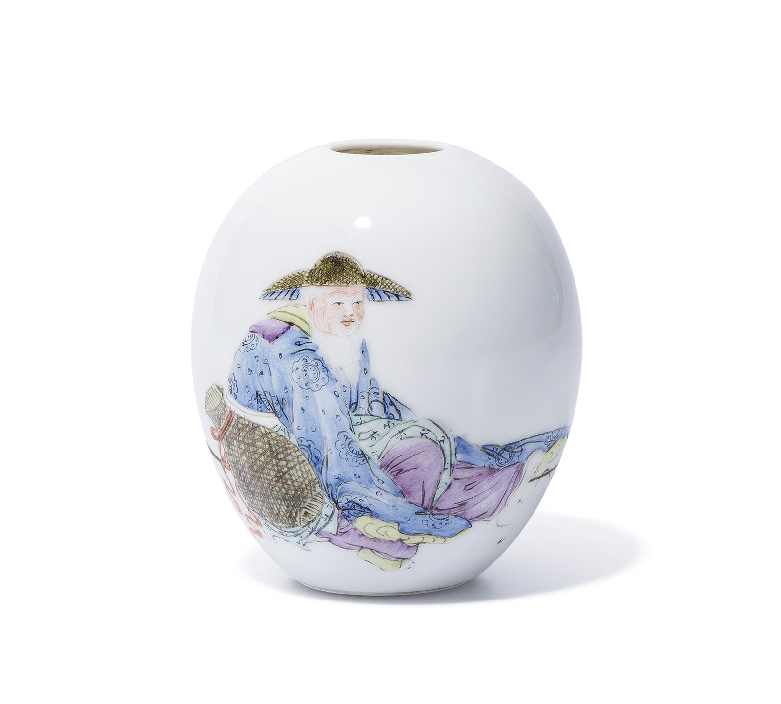 粉彩人物纹水盂